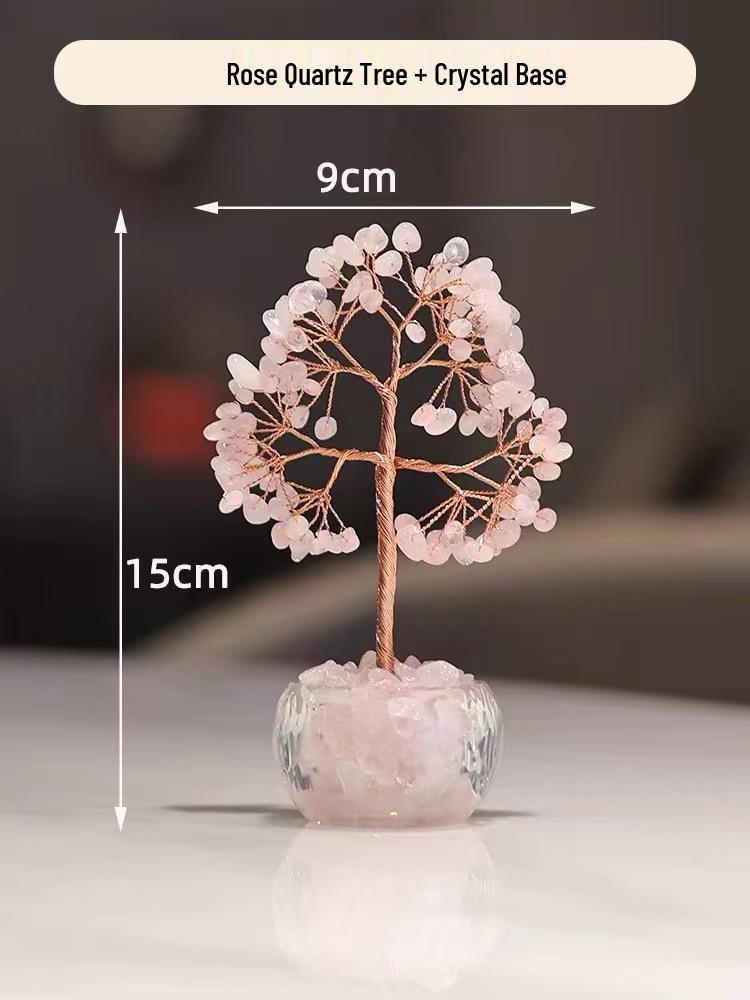 

Handcrafted Copper Wire Money Tree Ornament with Natural Crystals - Creative Home Decor Gift