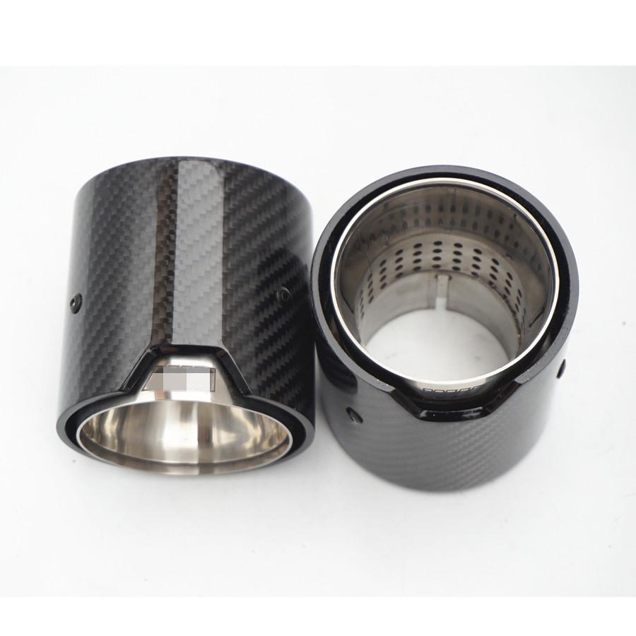 Brand New Car Carbon Fiber Exhaust End Tail Tips 66mm In