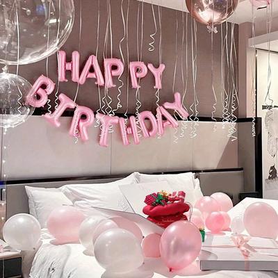 Rosa födelsedagsballonger festdekoration ballonger lämpliga för födelsedagskalasartiklar och festdekorationer