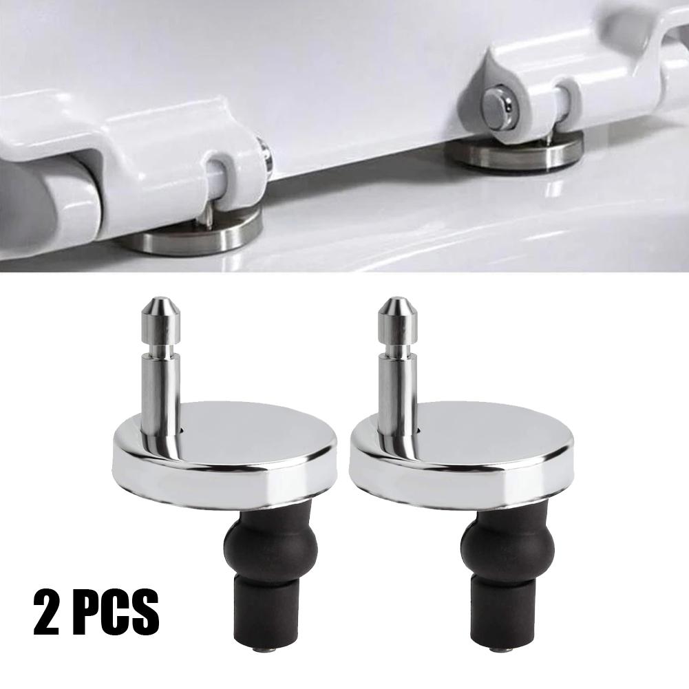 Brand New Toilet Seat Hinges Heavy Duty Hinge Stainless Steel + Plastic Strong Top Close Release Quick Replacement