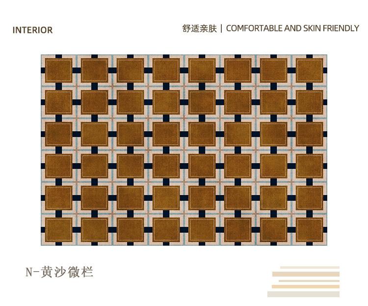 Retro Luxury Rugs for Bedroom Thick Plush Bedside Rug Large Area Living Room Decoration Checkerboard Carpet Home Fluffy Soft Mat