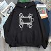 European Size Unisex Hooded Sweatshirt with Bone Print and Drop Shoulder Design