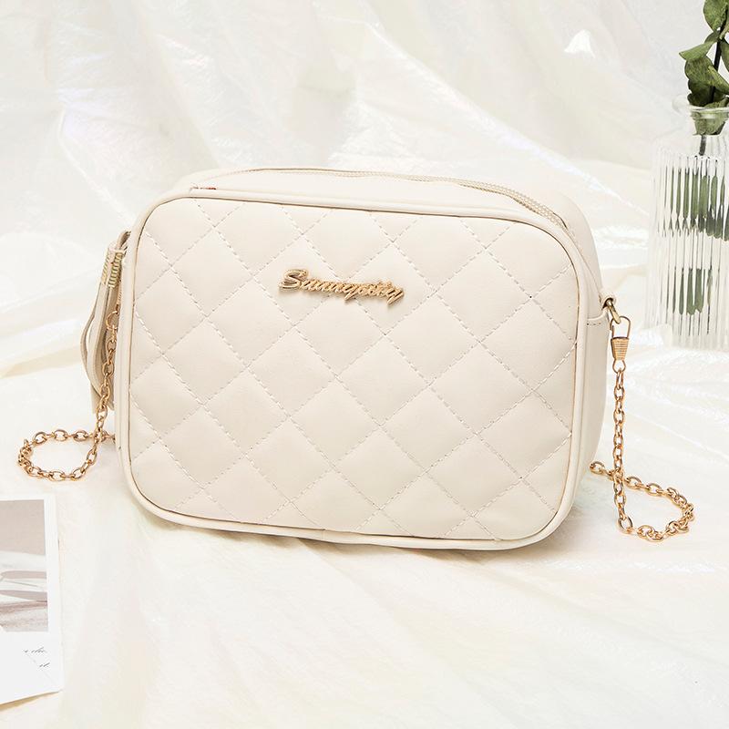

Small bag women s new fashionable sweet embroidered bag diamond simple shoulder messenger bag белый