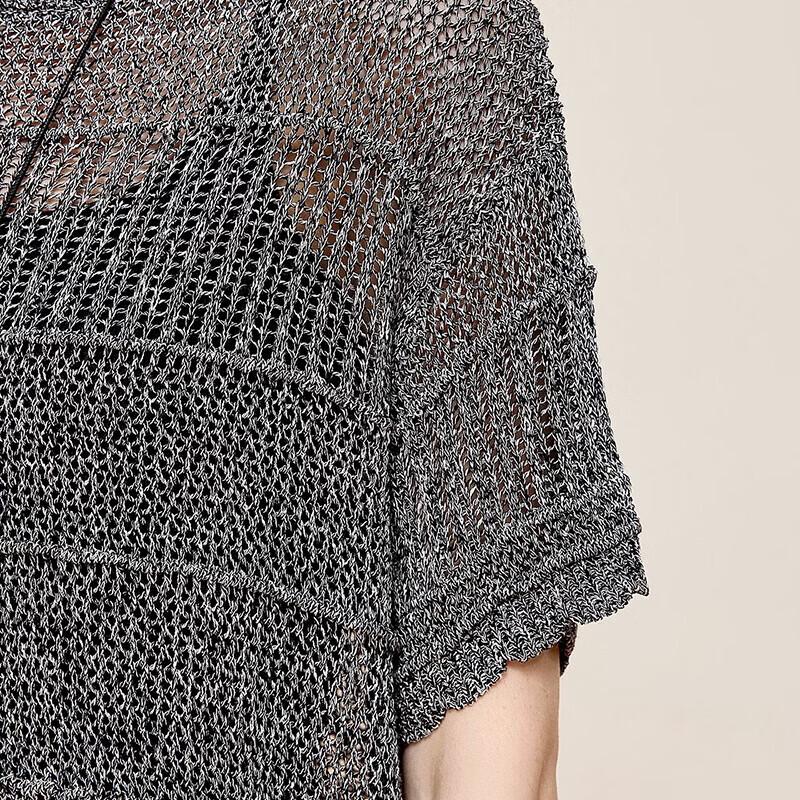 Women's Ice Silk Hollow Knit Short Sleeve T-Shirt