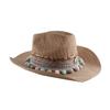 Hot-selling American Western Cowboy Hat Knitted Outdoor Sun Hat Ladies Sunscreen Hat Ethnic Eaves