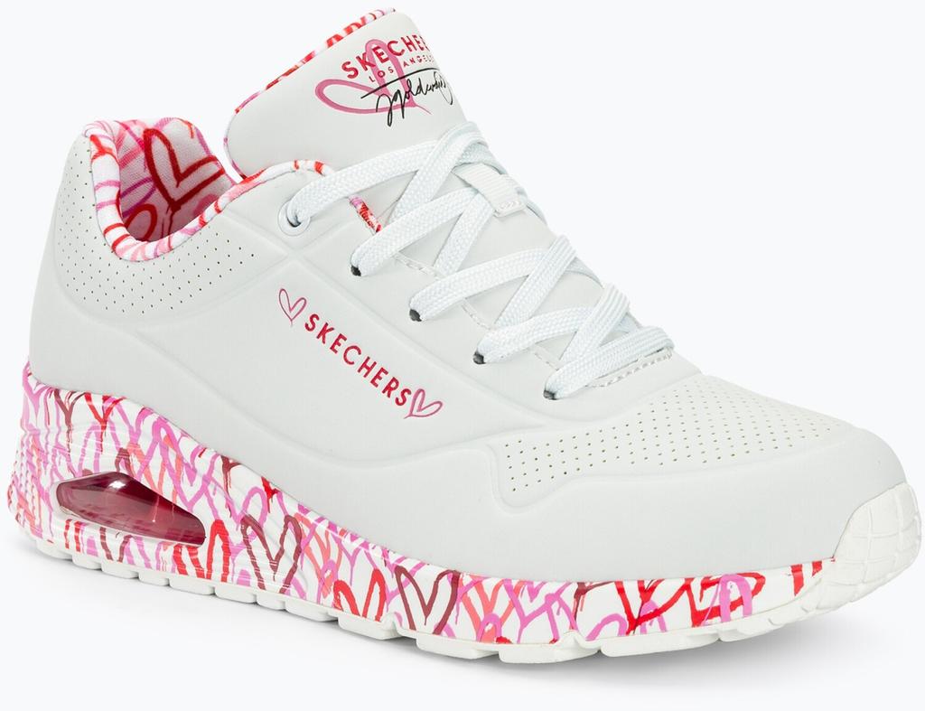 Кроссовки Skechers x JGoldcrown: Uno - Loving Love белый/красный/розовый