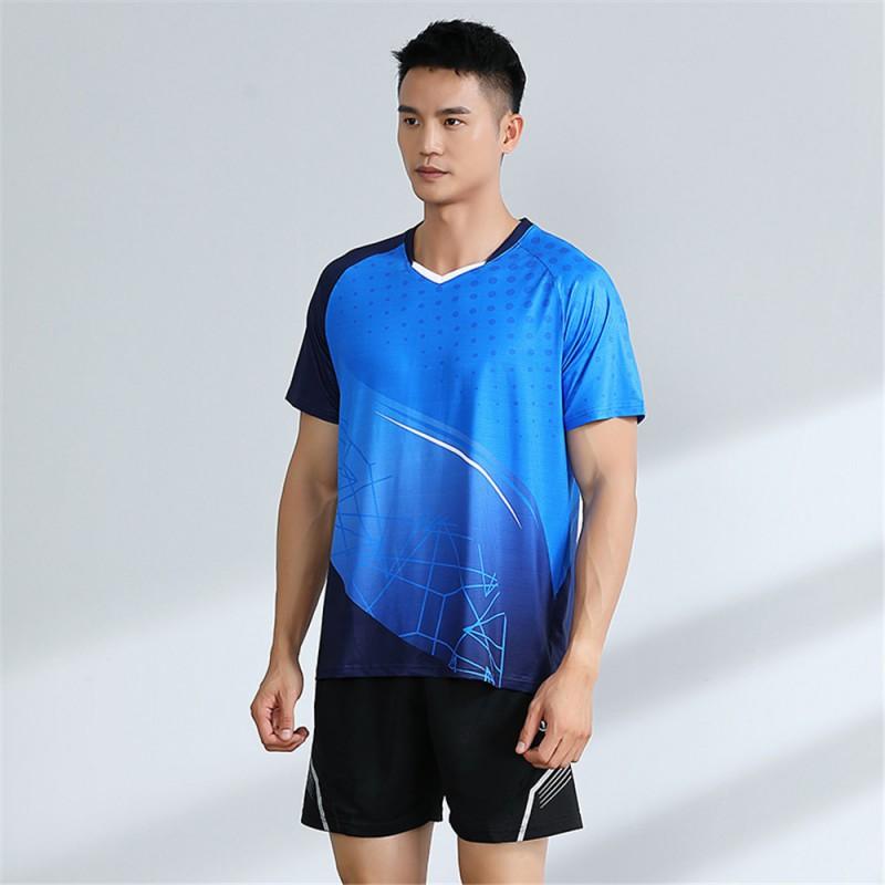 Unisex Badminton Sport Set Short Sleeve Top Shorts Men Women Kids Athletic Wear