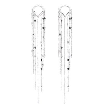 Orecchino Pendente Lung Coreano con Nappa in Argento Sterling 925 Per Donne Gioielli di Moda per Matrimonio Eh1464