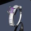 Unisex European-Style Square Ring with Micro-Inlaid Diamonds: Elegant and Mature Copper Design