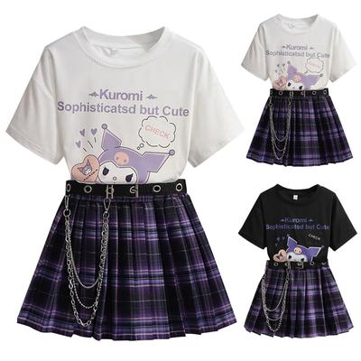 Toddler Kids Baby Girls Casual Clothes Set Solid Color Tops + Pleated  Skirt 2Pcs Outfits Set