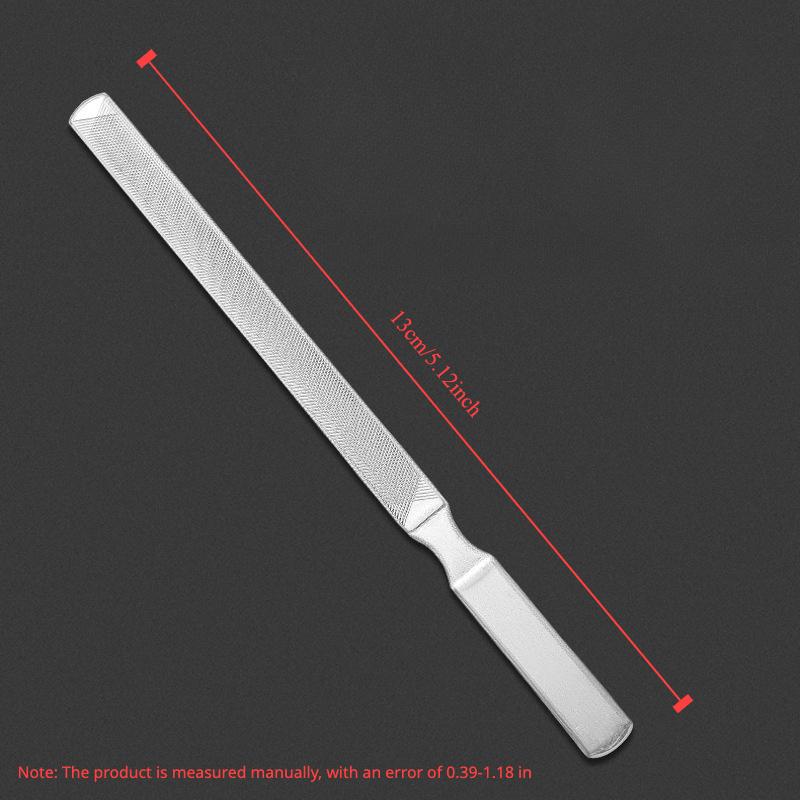 2-Pack Professional Grade Stainless Steel Double-Sided Nail Files, Non-Toxic Odorless Manicure Tool