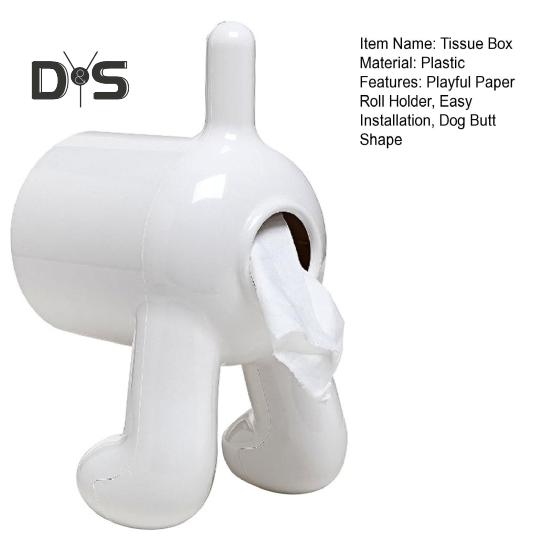 Toilettenpapierspender mit Hundehintern, Toilettenpapierrollenhalter, wandmontierter Tissue-Organizer, Toilettenpapierbox für Hundeliebhaber, Badezimmerdekor