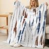 All-Season Thick Flannel Throw Blanket, Tie-Dye Pattern Soft Cozy Single for Couch, Bed, Guest Room, Halloween Christmas Home Decor