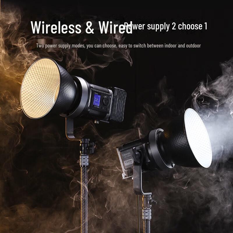 Ulanzi VL120Bi/C 120W Dual-Color Full Spectrum V-Mount Light for Live Beauty Photography