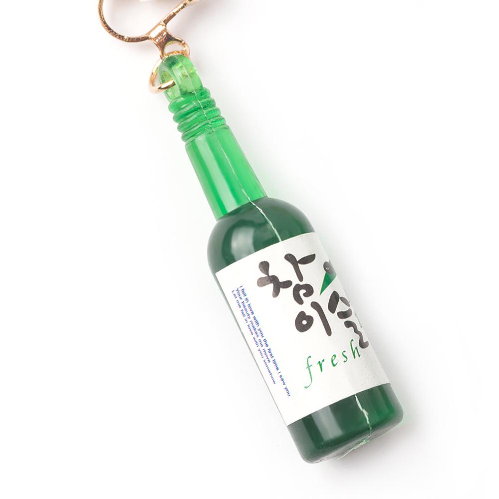 Korean Soju Beer Bottle Earrings: Quirky, Green Glass, Painless Ear Clips, Exaggerated, Funny Personality, Niche Design
