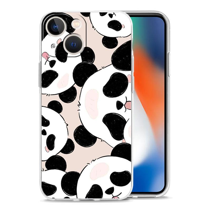 Phone Case For iPhone 17 Cases iPhone Air 16 15 12 13 14 Pro Max 7 8 Plus 16Pro iPhone11 Clear Soft Cover Cartoon Panda