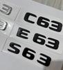 1X 3D ABS Chrome Black E63 C63 S63 flat Emblem Letters Sticker Car Trunk Badge For MB C E S class W212 W213 Accessories