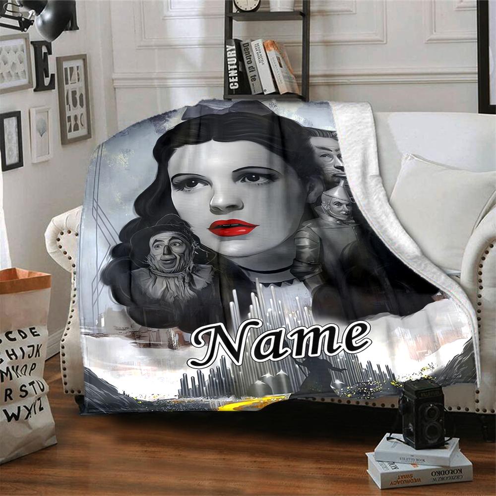 Custom Name Fantasy Portrait Name Party Blanket For Couch Bed Plush Cozy Fuzzy Blanket Super Soft Warm Blankets For Fall And Winter 091659
