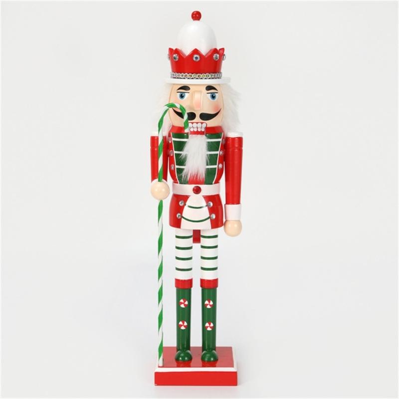 Christmas Nutcracker Wooden Retro Nutcracker Soldier Figurine Display for Kitchen Christmas Decorations