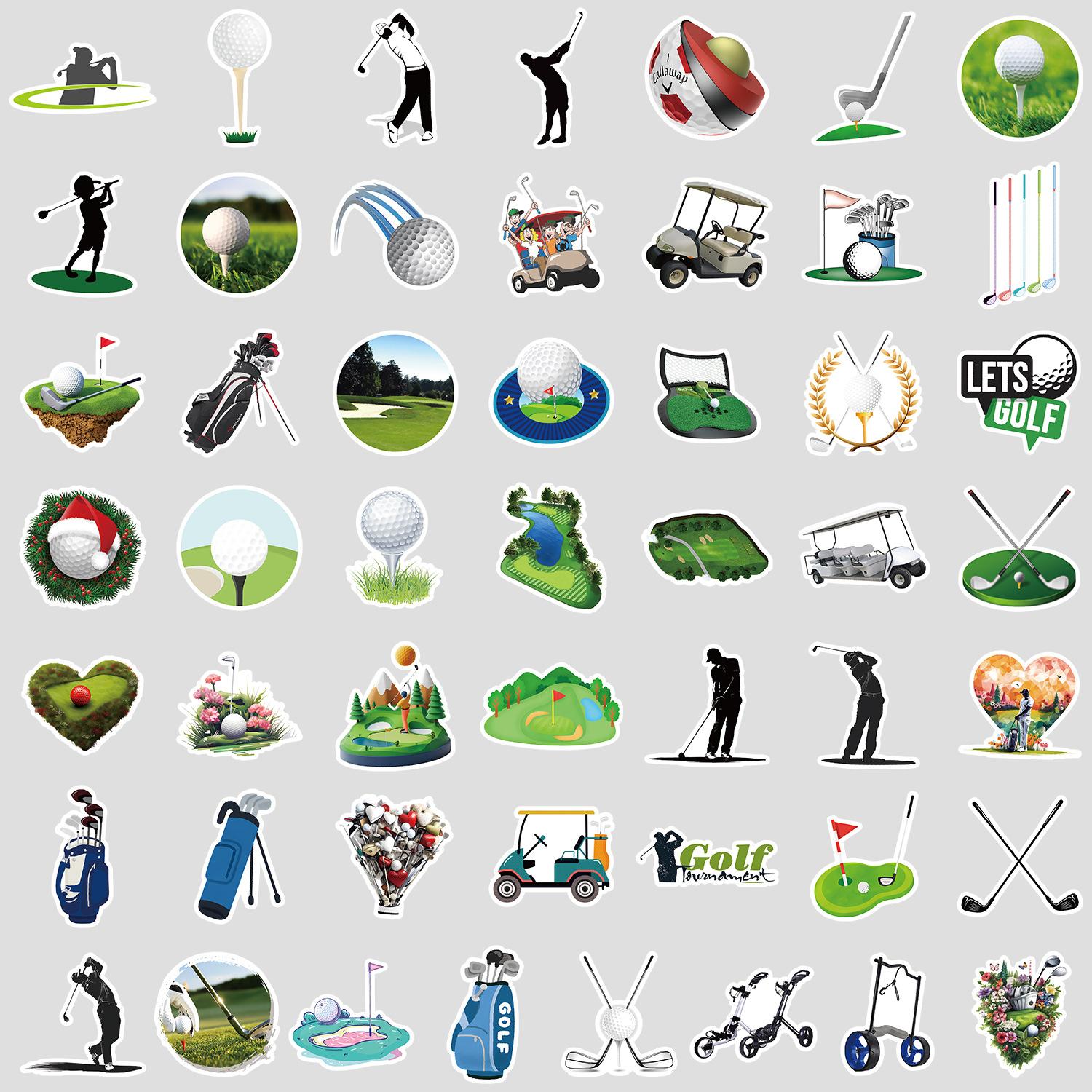 

50 Pieces of Golf Sports Ball Graffiti Stickers for Mobile Phones and Computers, Waterproof Decorative Stickers, Creative Golf Stickers