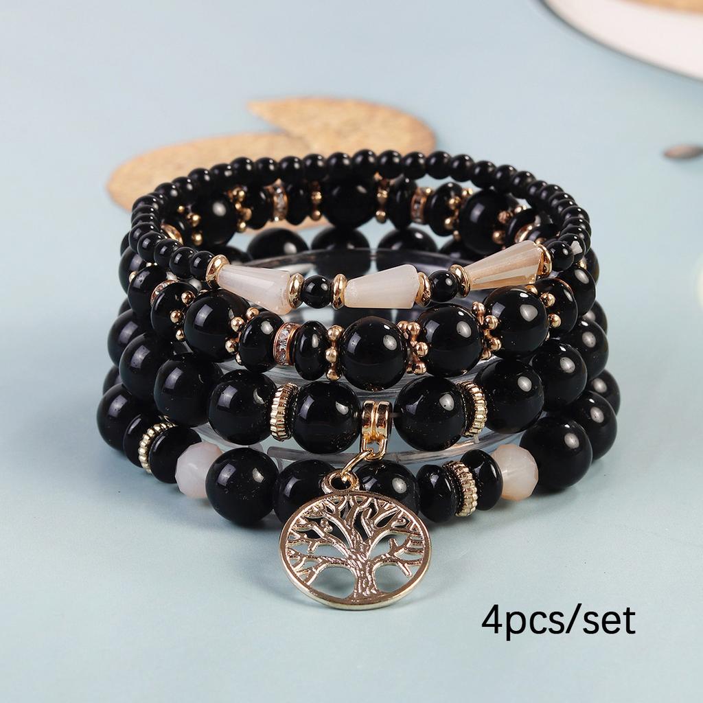 JYL TS Bracelet  Bohemian Tree of Life Elastic Promotes Stability & Abundance