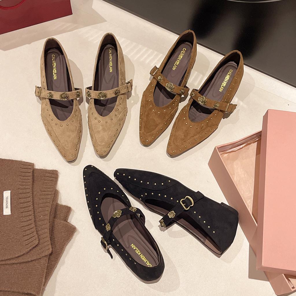 Fashion New Women's Designer Pointy French Sexy High Heels Fashion Female Bow Mueller Shoes Flat Single Shoes Loafers