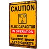 Back To the Future Inspired Metal Wall Sign - Vintage Flux Capacitor Warning Plaque with 1.21 Gigawatts Caution Iron Sign