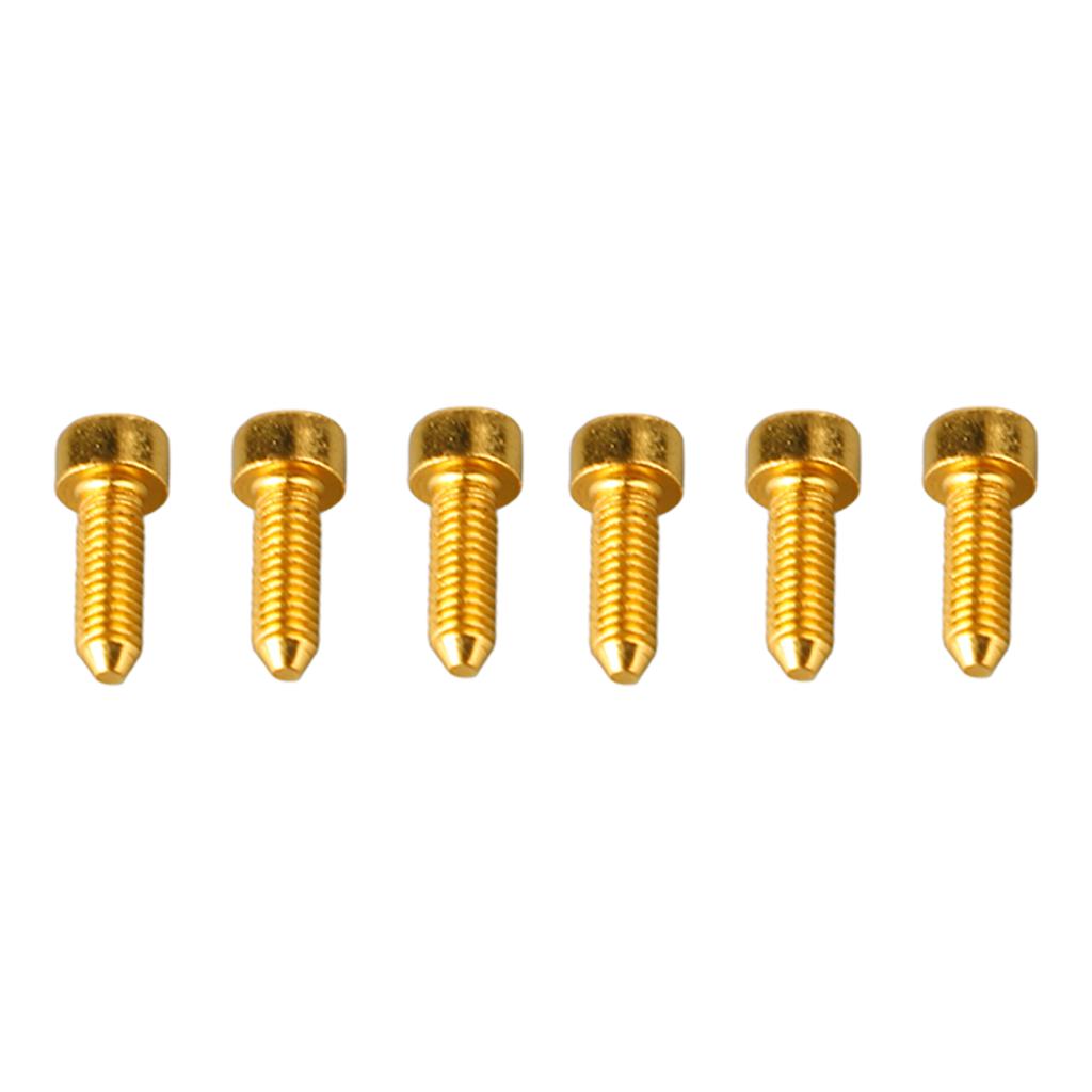 6PCS Guitar Hex Head Screws Double Tremolo Bridge Saddle String Locking Screw with Taper Tip Gold