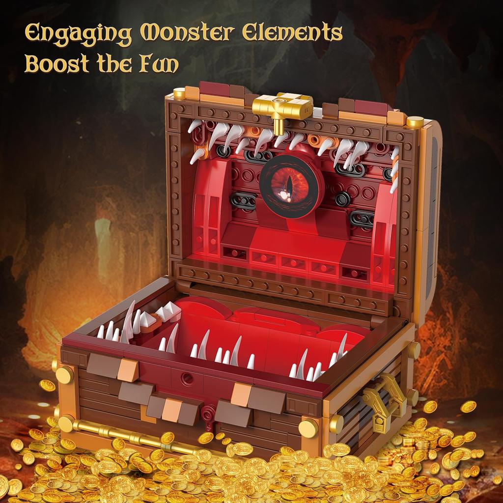 531PCS Dungeons Monster Treasure Chest Building Blocks Set Dark Souls Creative Monster Box Brick Desktop Ornament Toys Gifts