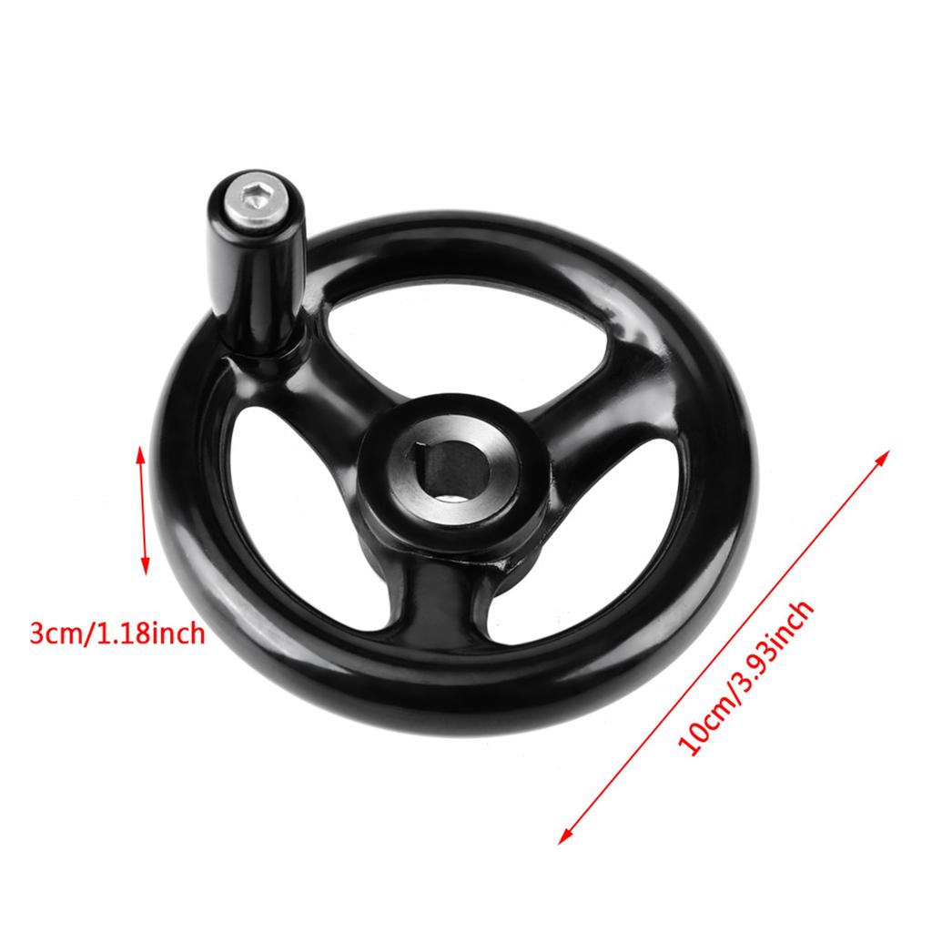 Volantino per fresatura di precisione, 3 razze, 12*100 mm, per fresatrici, torni, rettificatrici