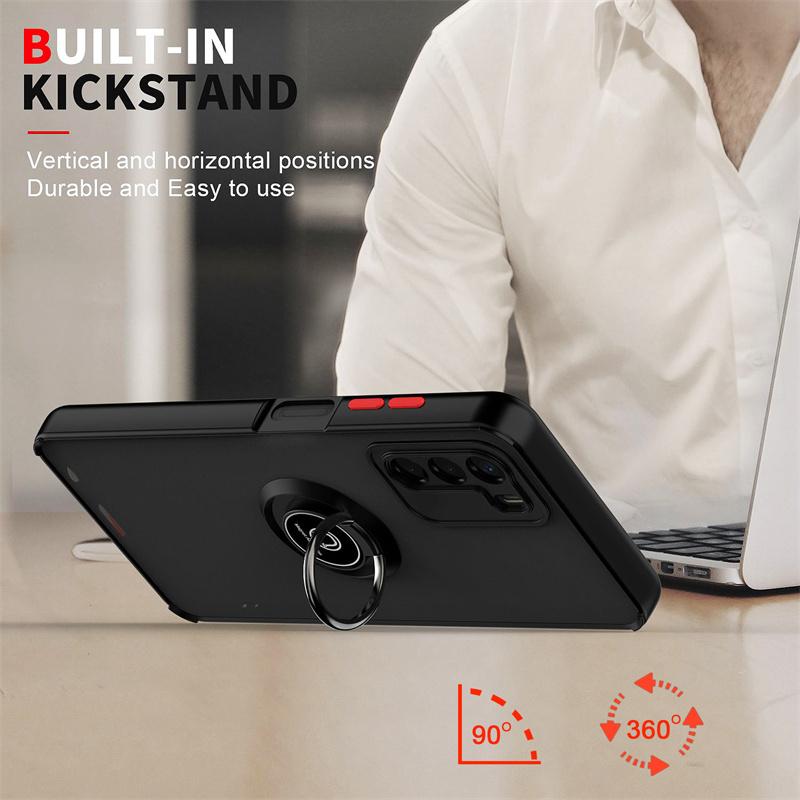 For Motorola Moto G42 Case Magnetic Ring Stand Shockproof Phone Cases For Moto G42 G 42 MotoG42 Matte Armor Hard PC Back Cover