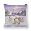 New Christmas Cushion Cover Print Robin Bird Pillow Navidad Gift Pillowcase Decoration