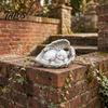 Resin Angel Wing Decor Pet Memorial Statue with Wings, Dog/Cat Durable Miniature Sculpture, Weather Resistant Commemorative Ornament for Outdoor