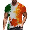 Summer Round Neck 3D St. Patrick's Day Green Printed Top Fashionable Casual Short Sleeved Men's T-shirts