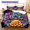 DBZ Anime Pattern Bedding Quilt Set Quilt Cover Pillowcase Home Decoration Birthday Gift (1 * Duvet Cover + 2 * Pillowcase, Without Core)