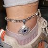 European & American Evil Eye Rhinestone Beach Anklet Waist Chain