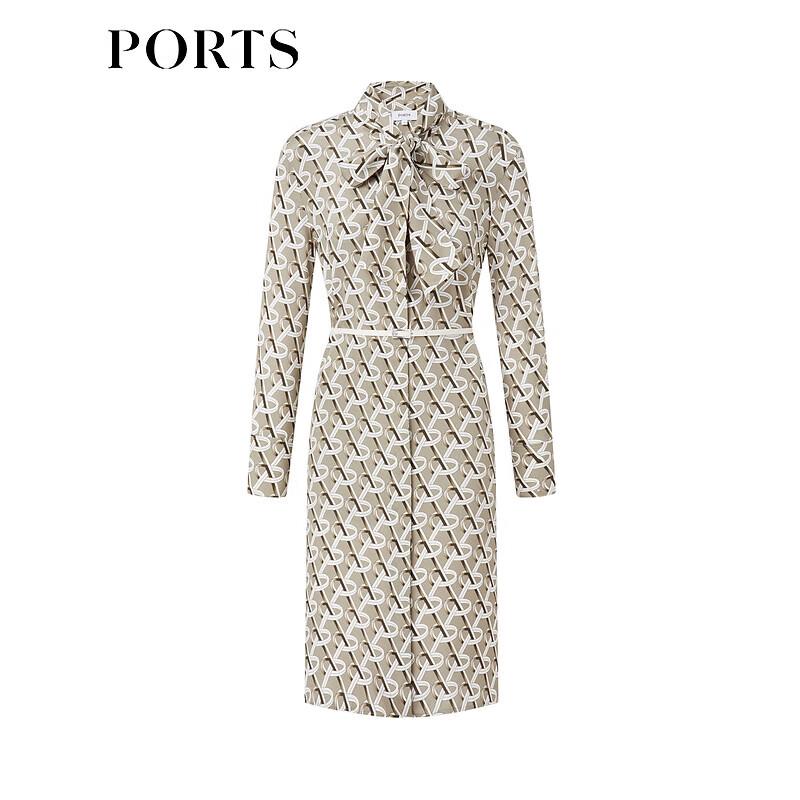 PORTS Women's Elegant Tie-Waist Midi Dress