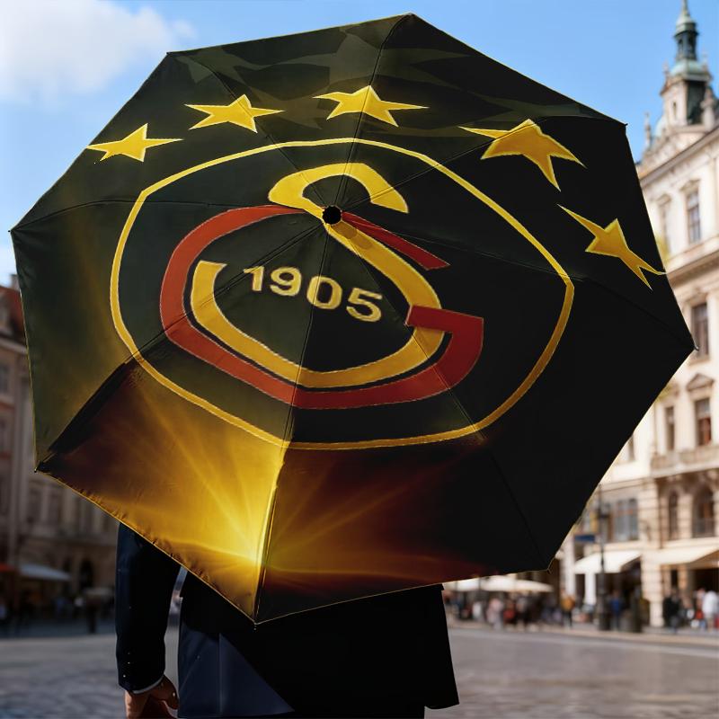 Galatasaray Crest Glory Umbrella Folding umbrella, automatic umbrella 8-Frame for Travel, camping Use Gift for Halloween Christmas