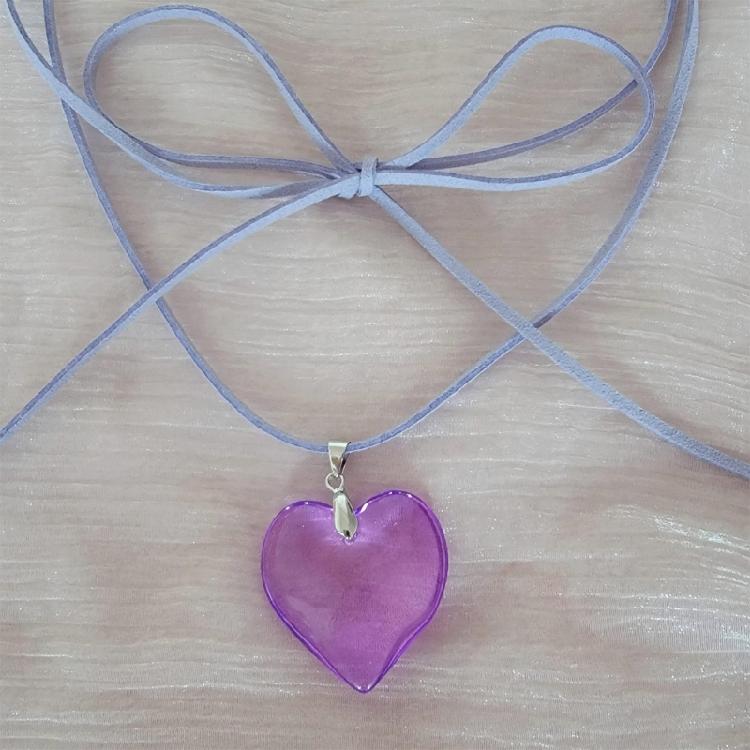 Unique Crystal Heart Necklace Fashion Sweet Cool Heart Clavicle Chain Lace Up
