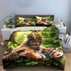 Adorable Tiger Cub Decor Set Soft Comfortable Duvet Cover Bedding Set Included 1*Duvet Cover & 2*Pillowcases, Gift
