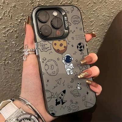 Cartoon Astronaut Design TPU Basic Case for iPhone 17 Air 16 Pro  15 14 13 12 11 Pro Max XS X XR 7 8 Plus  Matte Hard Back Cover