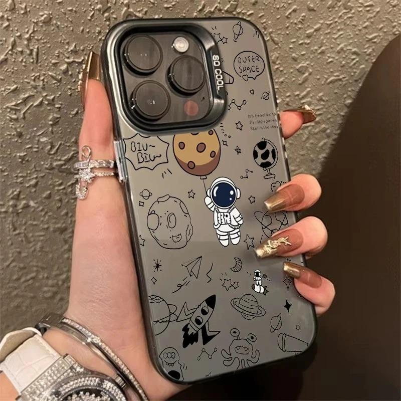 Cartoon Astronaut Design TPU Basic Case for iPhone 17 Air 16 Pro 15 14 13 12 11 Pro Max XS X XR 7 8 Plus Matte Hard Back Cover