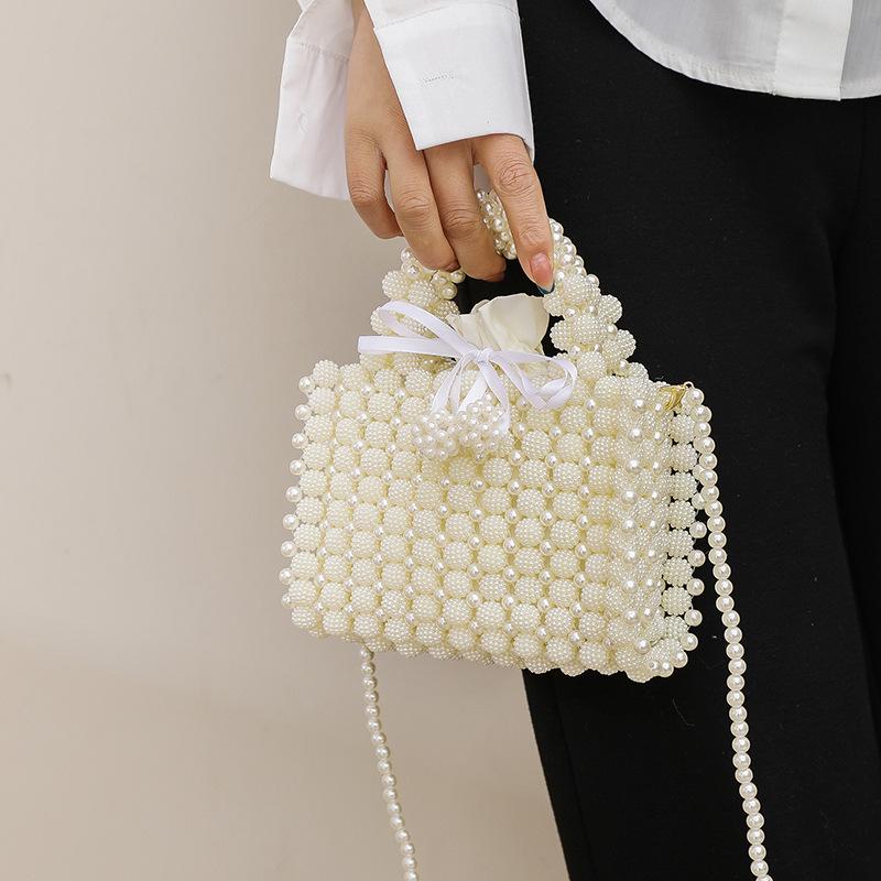 2025 Little Fairy Beaded Woven Handbag - European & American Fashion Shoulder Tote