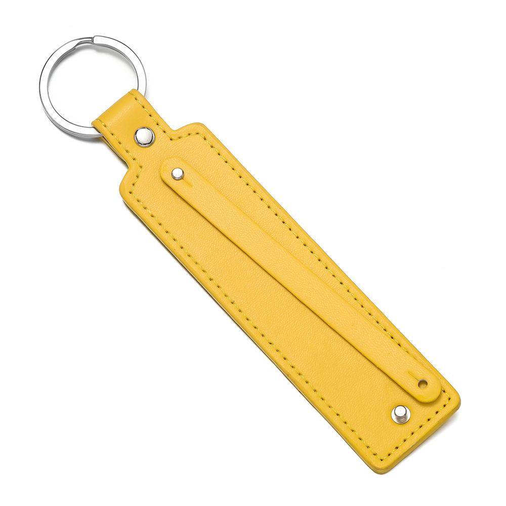 1pc Creative PU Leather Keychain Business Gift Leather Party Blank Car Key Chains Simple Metal Key Rings DIY Accessories