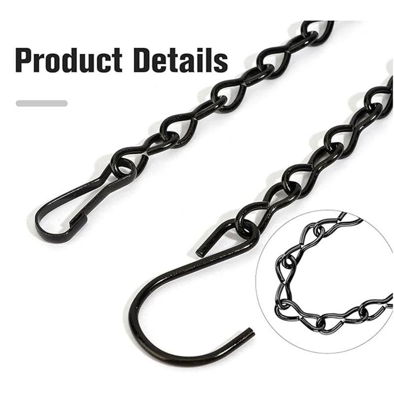 ABMH-Hanging Plant Chain, Black Chain For Hanging Bird Feeders Planters Lanterns Baskets Billboards Wind Chimes Ornaments