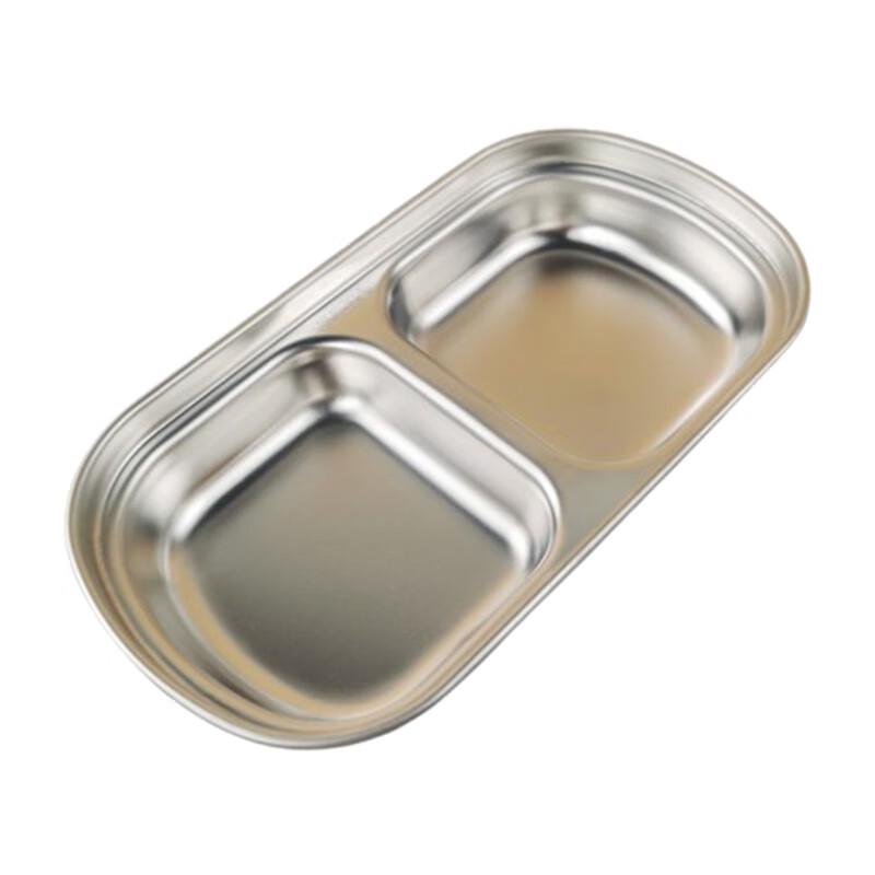 Двухсекционная тарелка для соусов Hui Ling Yang из нержавеющей стали 304