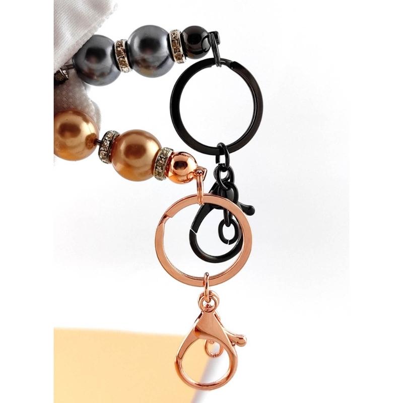 Metal Beaded Keys Chain Gradual Color Diy Beaded Stainless Steel Keychain Can Hang Cutlery Bottle Opener Wine Stopper