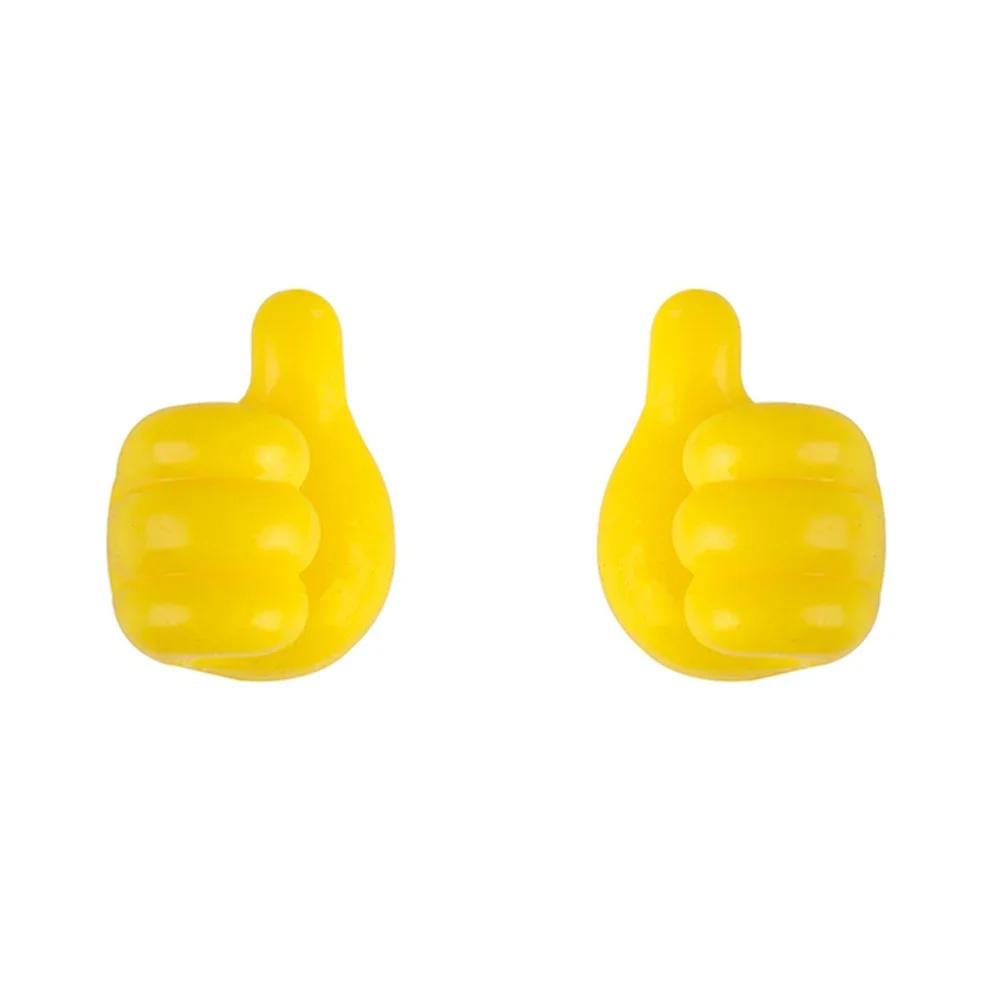 2pcs Hand-shaped Rubber Holder Multifunctional Self Adhesive Mini Hook for Car Wire Data Line Glasses Keys Tower Organizer Hooks