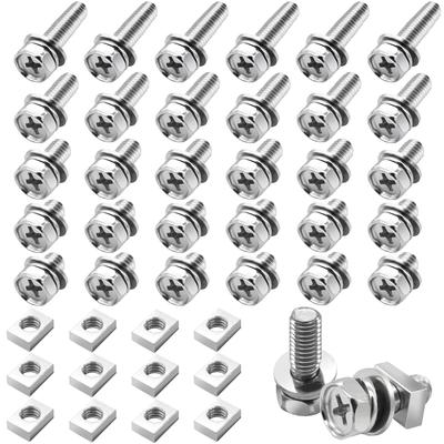 Motorrad Polklemmschraube Vierkantmutter-Satz M6 x 10mm 12mm 16mm 20mm