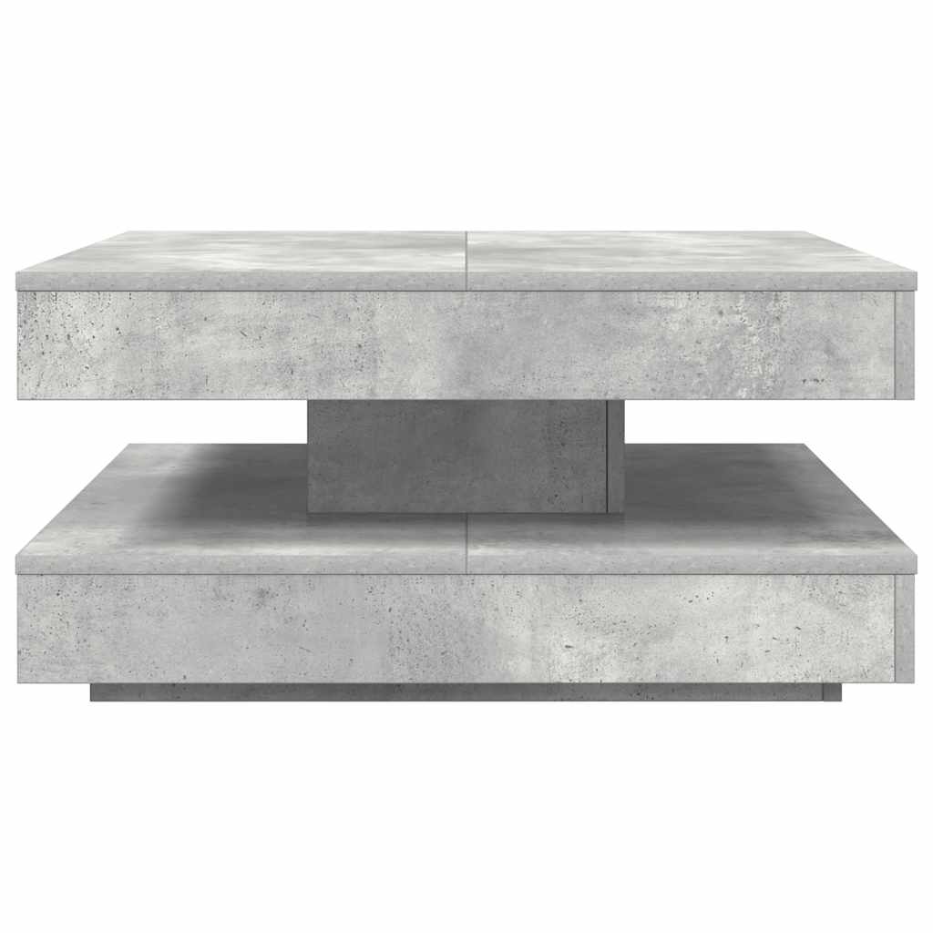 Rotating Coffee Table 360 degrees Swivel Concrete Grey 70 x 70 x 34.5 cm